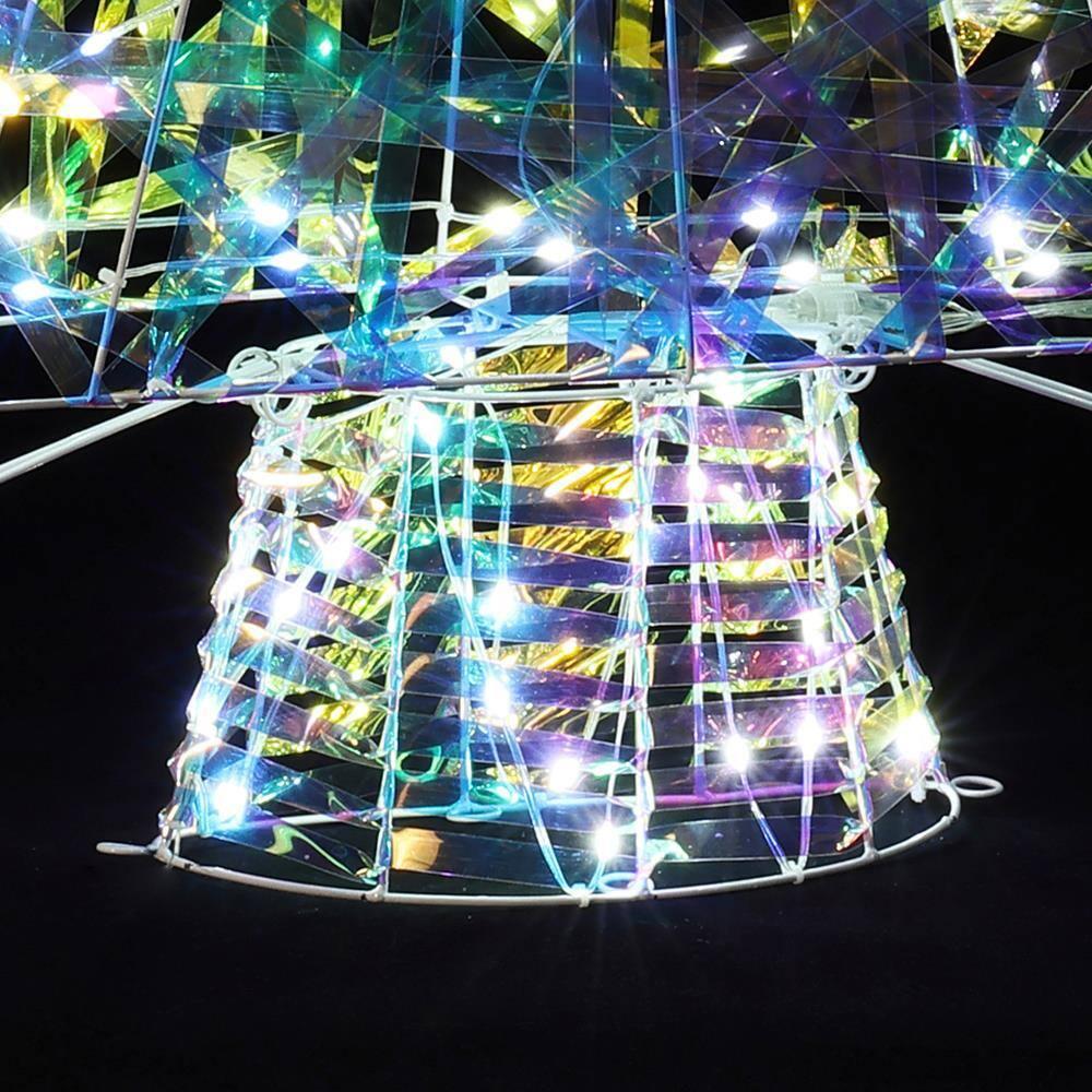 LuxenHome Lighted Christmas Tree Indoor and Outdoor Holiday Decoration Multicolored