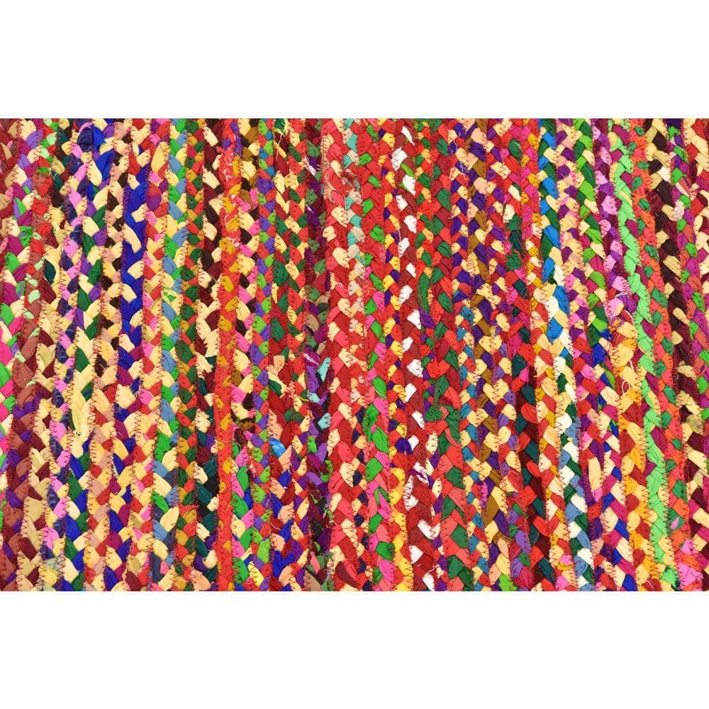 Unique Loom Braided Chindi Collection Area Rug - Layer (2' 7" x 6' 1" Runner Multi/Blue)