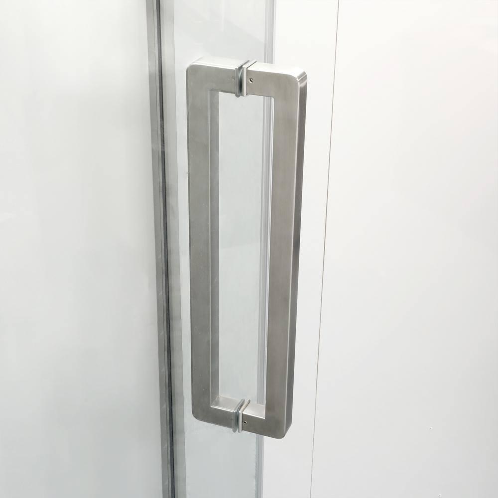 Audiohome Shower Door 34-1/8" X 72" Semi-Frameless Neo-Angle Hinged Shower Enclosure AHYTD-W124366340
