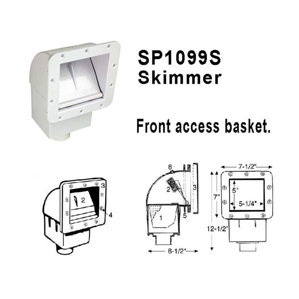 Hayward SP1099S Front Access Spa Skimmer Kit w/ Basket & 1.5 Inch Fitting, White