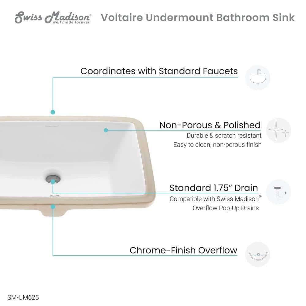 Voltaire 21" Rectangular Under-Mount Bathroom Sink