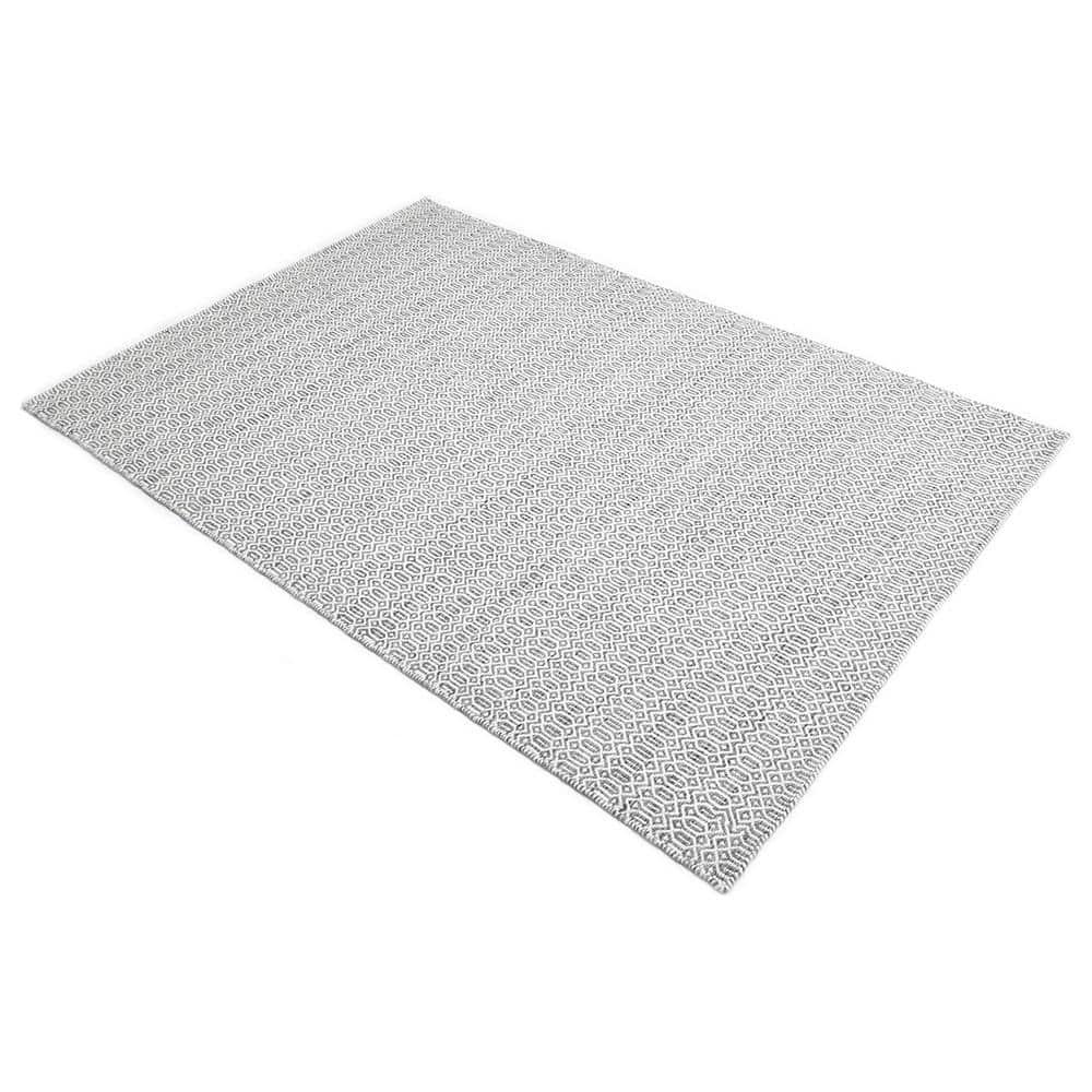 Slate Geometric Flat Woven Wool 9' x 12' Area Rug