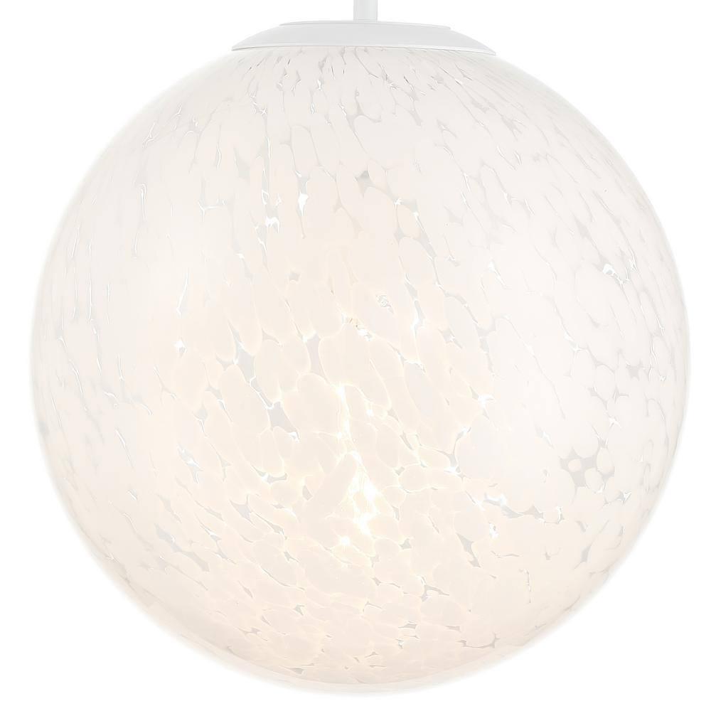 Matte White Globe Pendant Light with Frosted Glass Shade