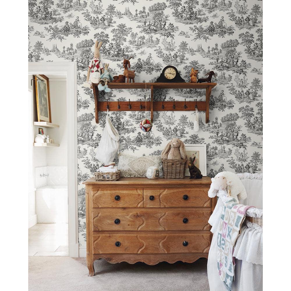 NextWall Inkwell Chateau Toile Peel and Stick Wallpaper