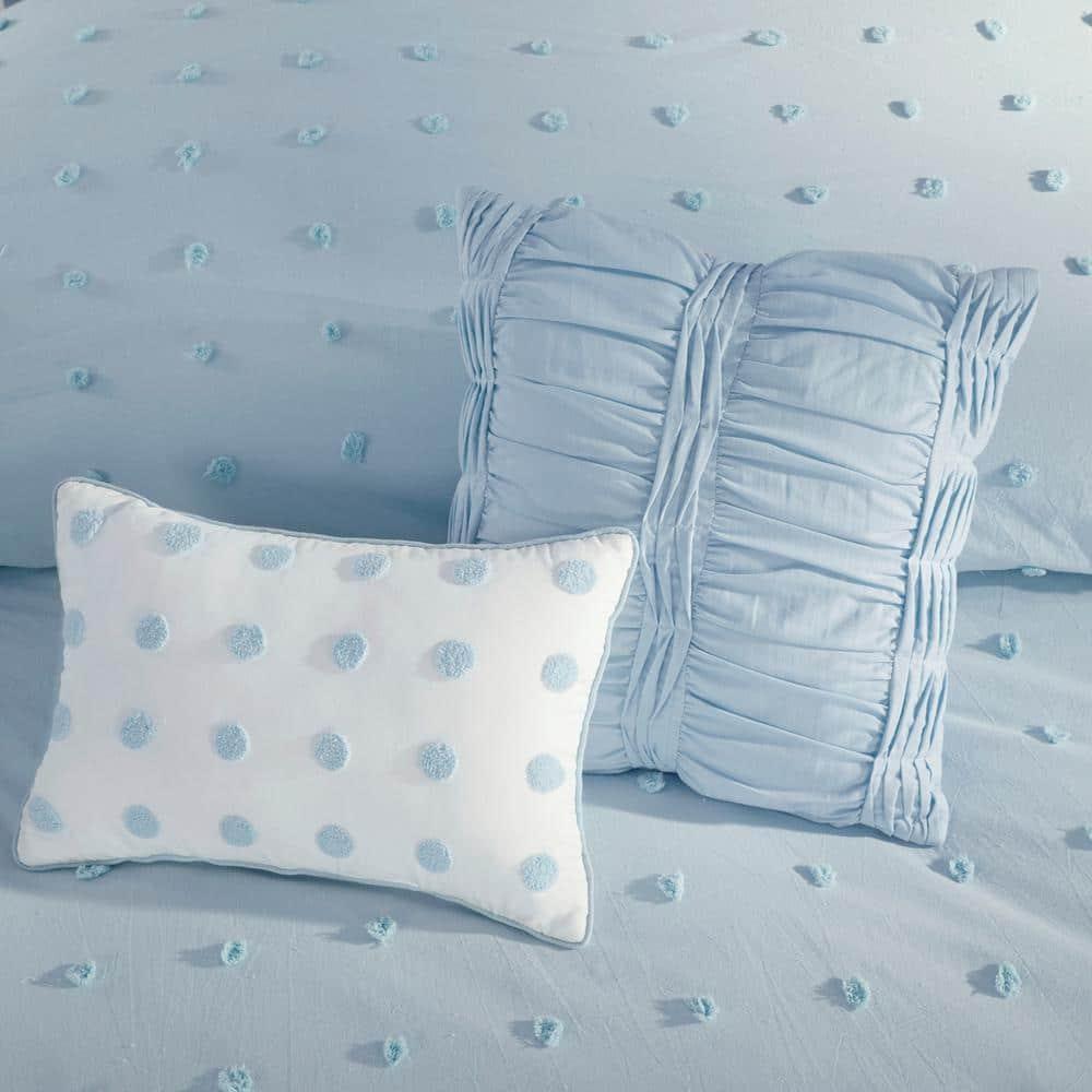 Intelligent Design Brooklyn Cotton Jacquard Comforter Set with Euro Shams and Throw Pillows
