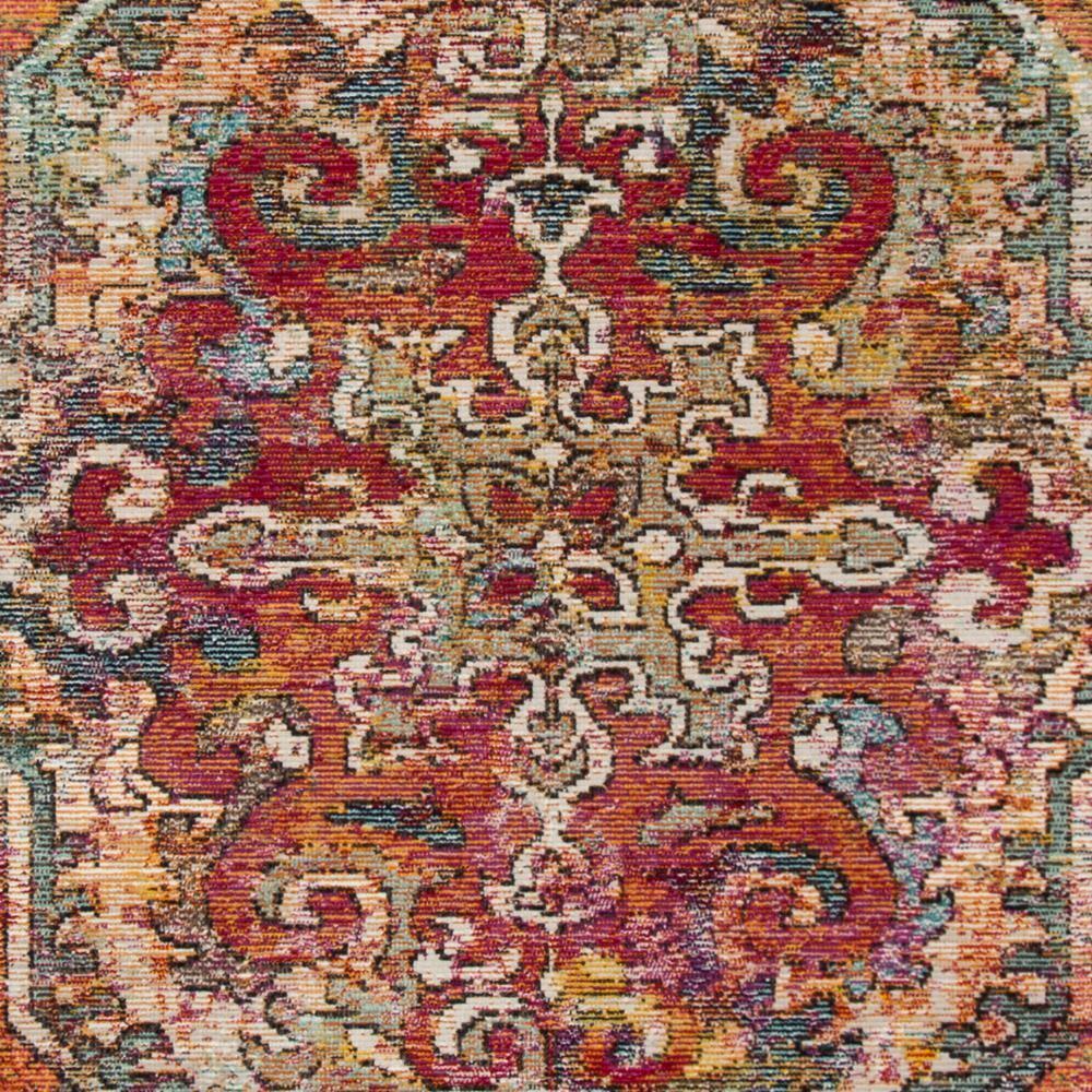 Crystal CRS502 Power Loomed Area Rug - Orange/Light Blue - 8'x10' - Safavieh.