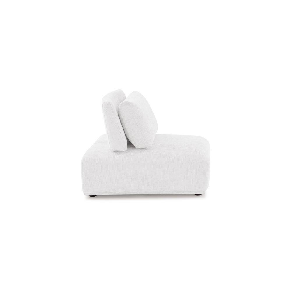 HOMES: Inside + Out Povoa Modern Modular Trapezoidal Armless Chair Chenille with Extendable Backrest White
