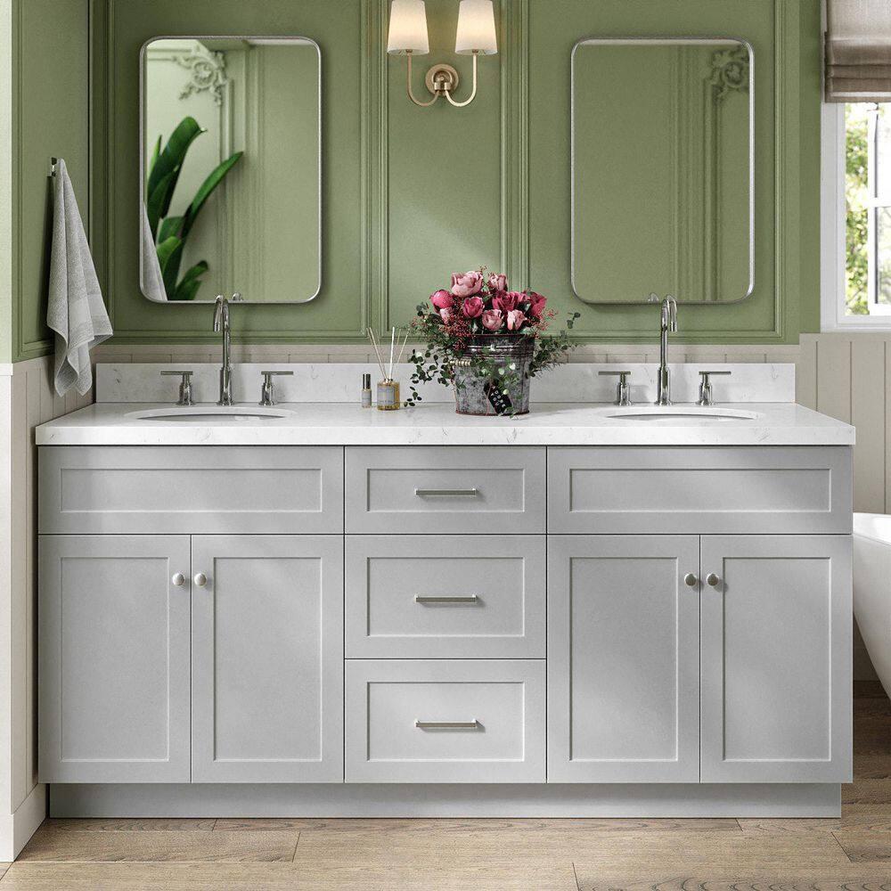 Ariel F072dcqovo Hamlet 72" Free Standing Double Basin Vanity Set - Grey