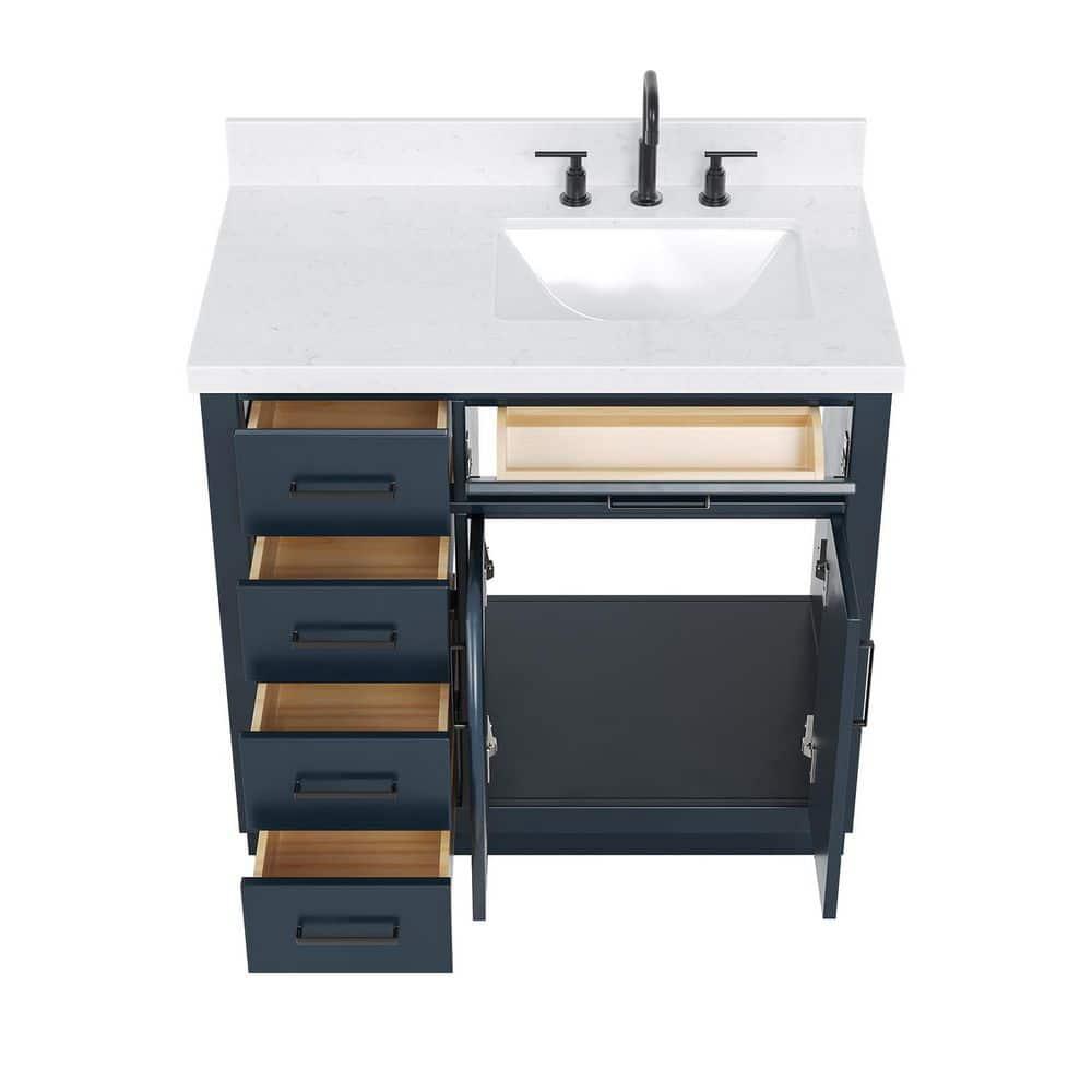 Ariel T036srcqrvo Hepburn 36" Free Standing Single Basin Vanity Set - Blue