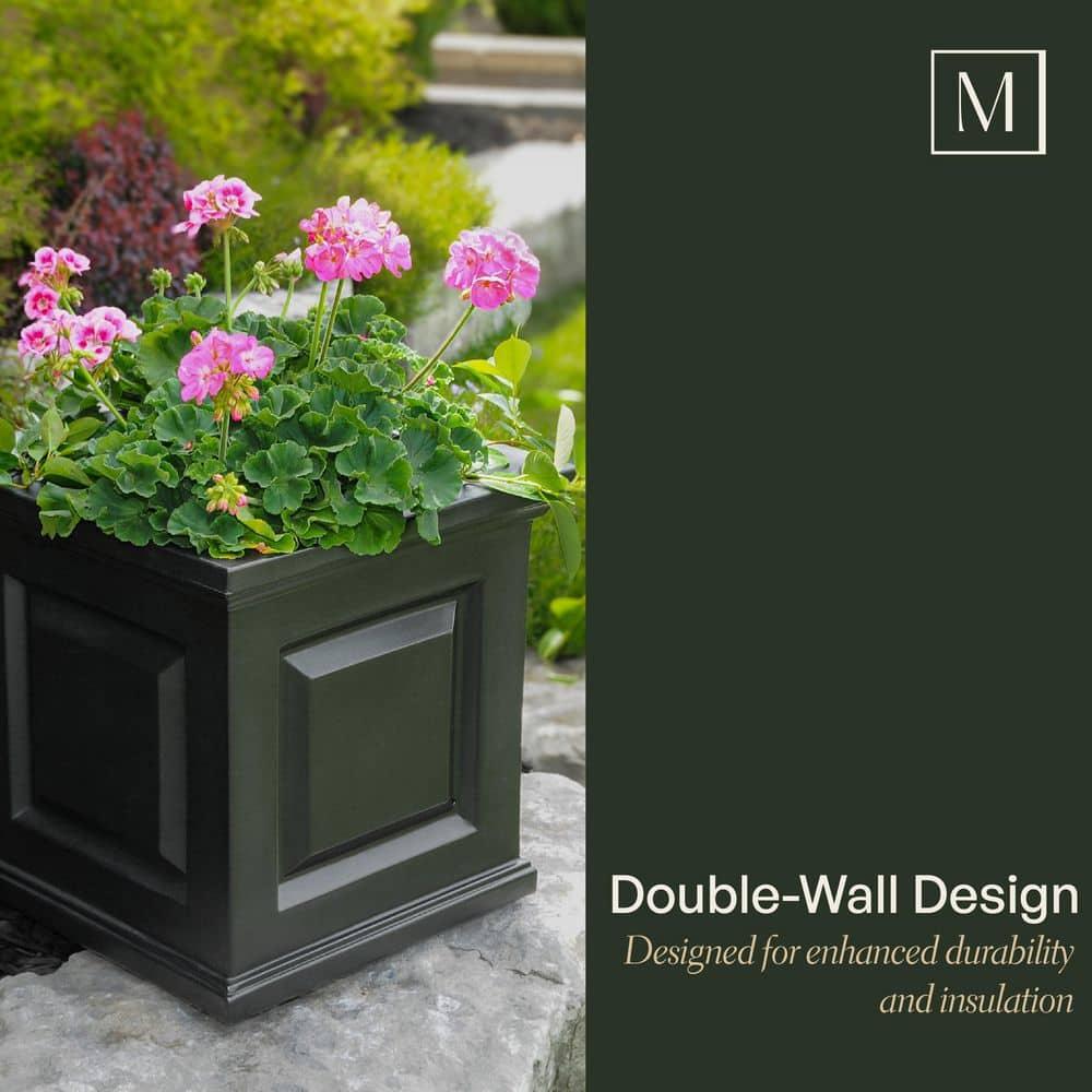 Mayne Inc. Nantucket Square Resin Planter Box with Water Reservoir
