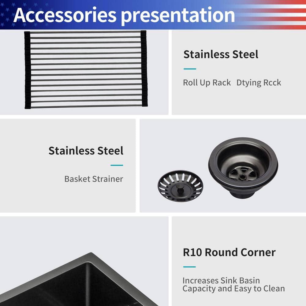 27'' L Farmhouse / Apron Single Bowl Stainless Steel Kitchen Sink