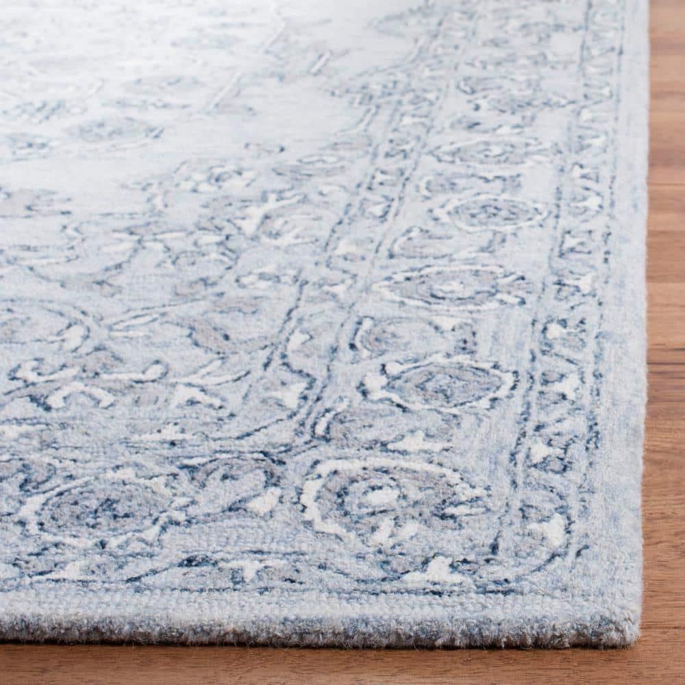 Micro-Loop MLP504 Hand Tufted Indoor Runner Rug - Light Blue/Ivory - 2'3"x11' - Safavieh