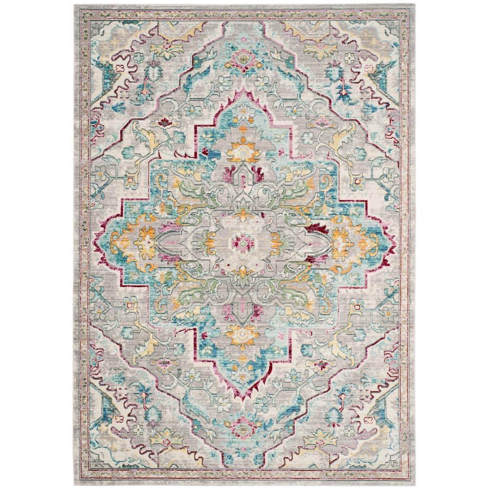 Mystique MYS921 Power Loomed Area Rug - Grey/Light Blue - 8'x10' - Safavieh.