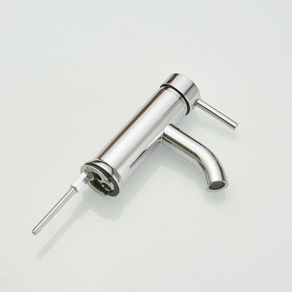 Single-Hole Single-handle Bathroom Faucet with Drain Assembly