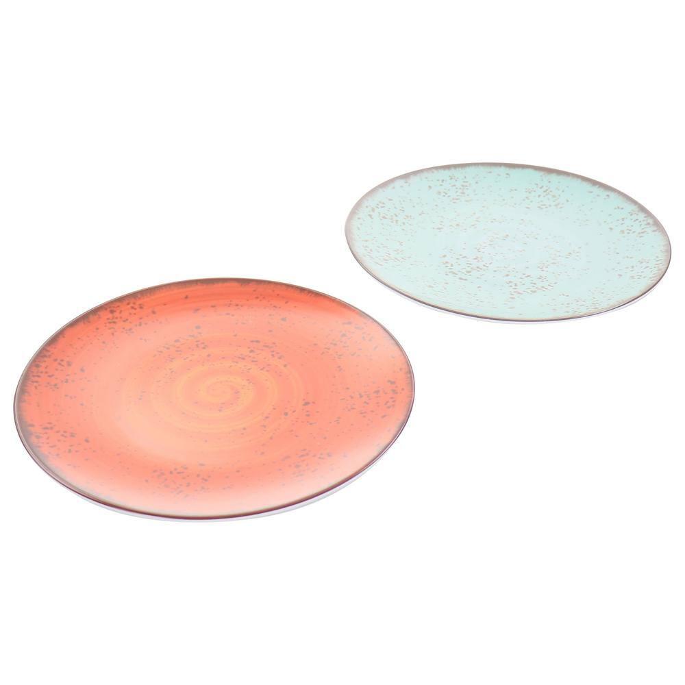 Elama Pryce 12 Piece Melamine Dinnerware Set is Assorted Colors