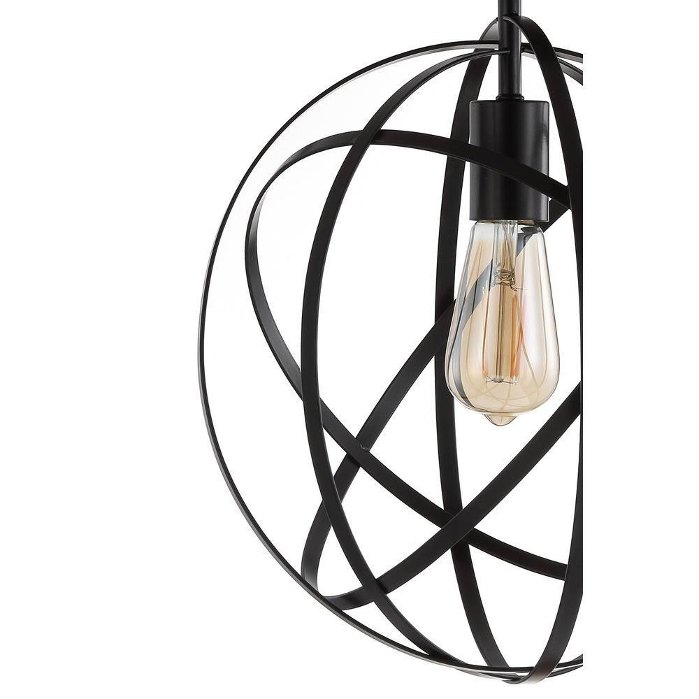 JONATHAN  Y Alma 13" Metal Orb Contemporary 1 -Light 13-in Polished Bronze Semi Flush Mount Light