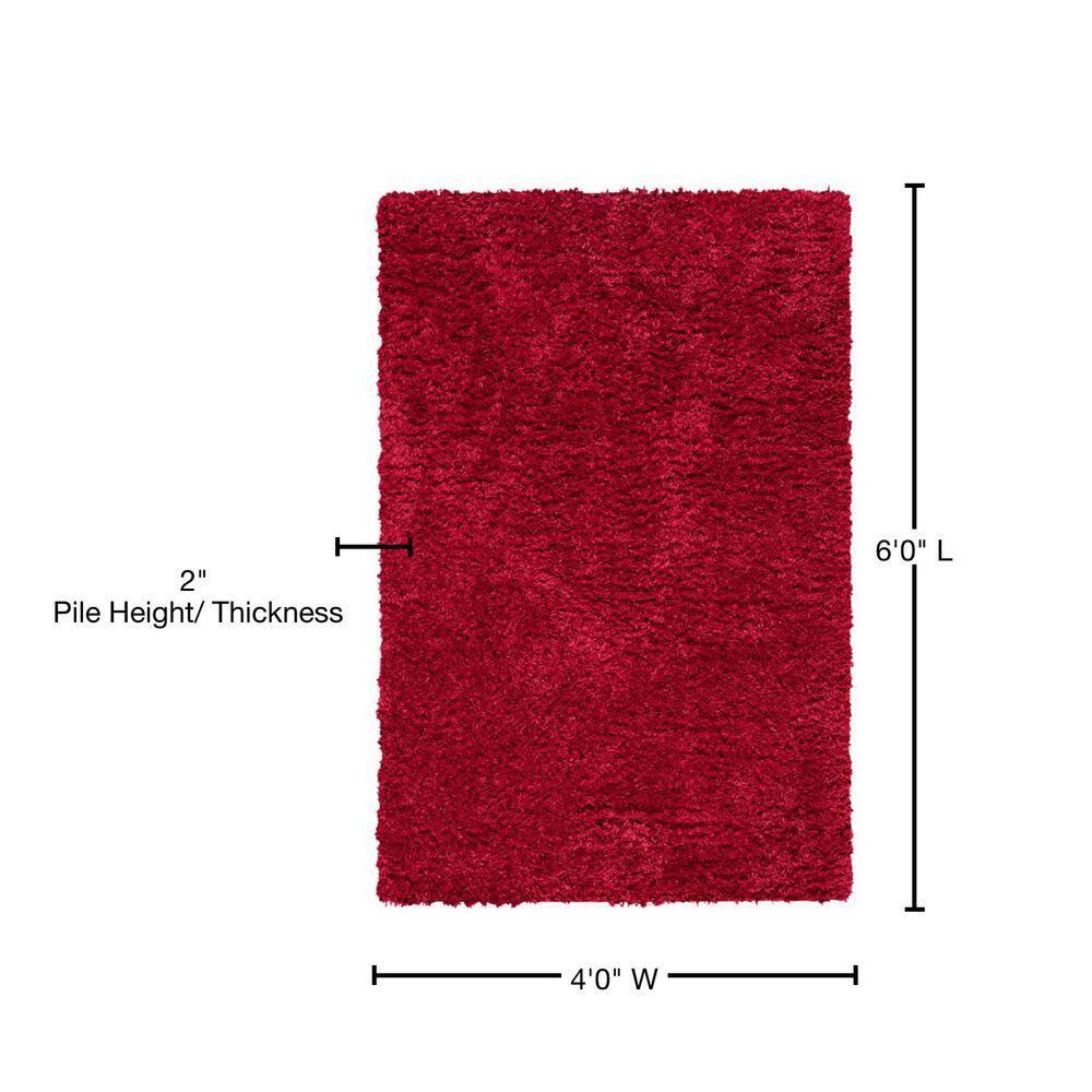 Madrid Shag 200 MDG256 Power Loomed Indoor Area Rug - Red - 4'x6' - Safavieh