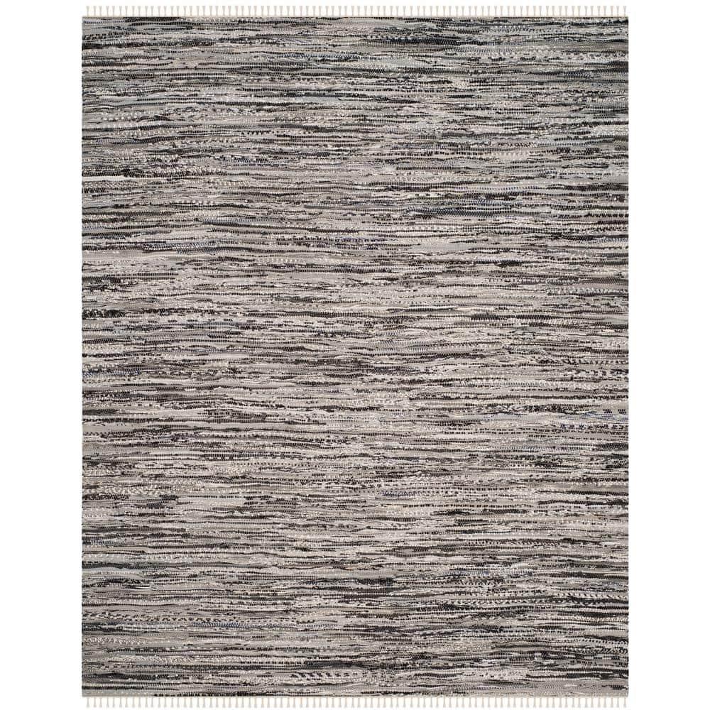 SAFAVIEH Rag Dania Striped Cotton Area Rug, Grey, 10' x 14'