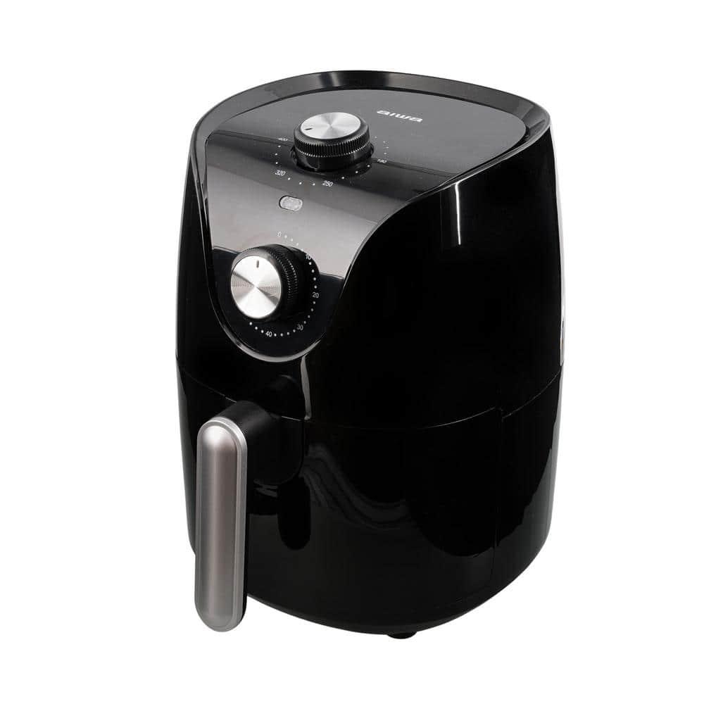 Aiwa 1200W 2.6 QT Compact Air Fryer, 360 degree Convection Heating, 60 minute timer, Black