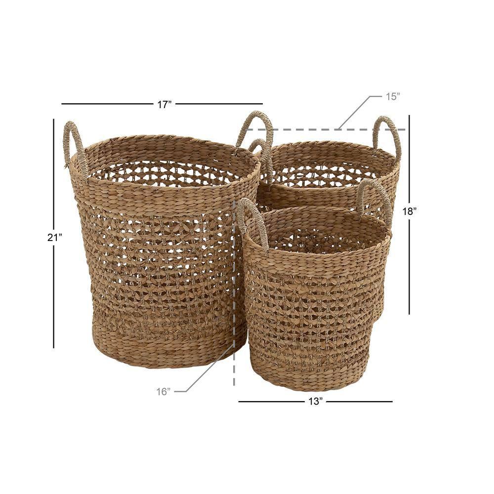 Seagrass Handmade Woven Decorative and Functional Storage Basket with Handles