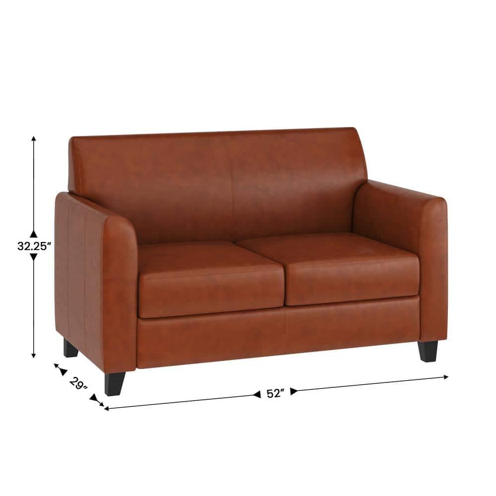 Hercules Junkersfeld 52" Modern LeatherSoft Upholstered Reception Loveseat
