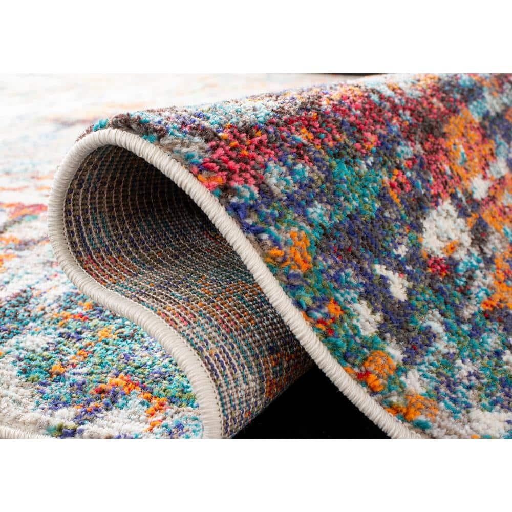 SAFAVIEH Madison Flowers Vintage Abstract Area Rug, Grey/Blue, 9' x 12'