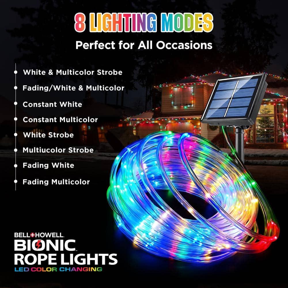 Bell + Howell Bionic 25 Ft Color Changing LED Rope Lights, USB and Solar Powered