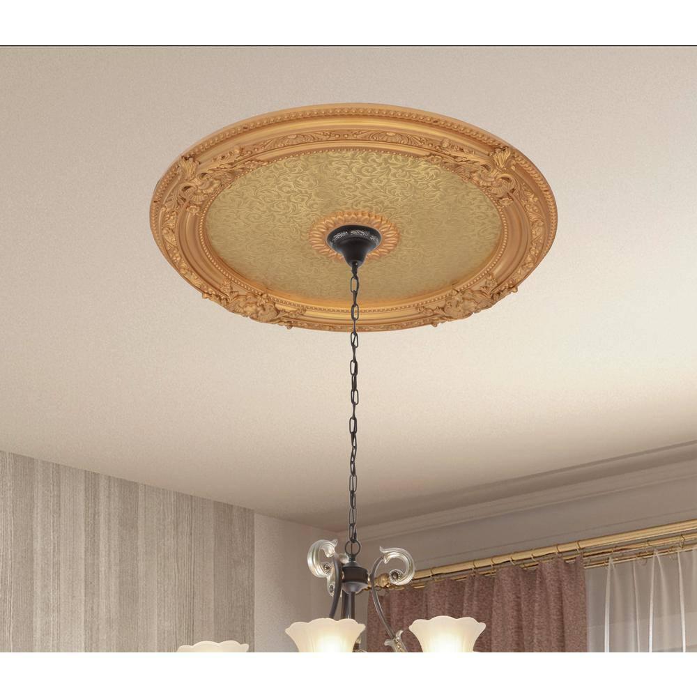 AFD Home 12020503 36 in. Round Chandelier Ceiling Medallion - Gold
