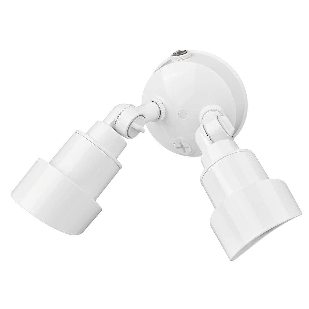 Acclaim Lighting LFL2WH 2-Light Gloss White Integrated LED Adjustable Head Floodlight