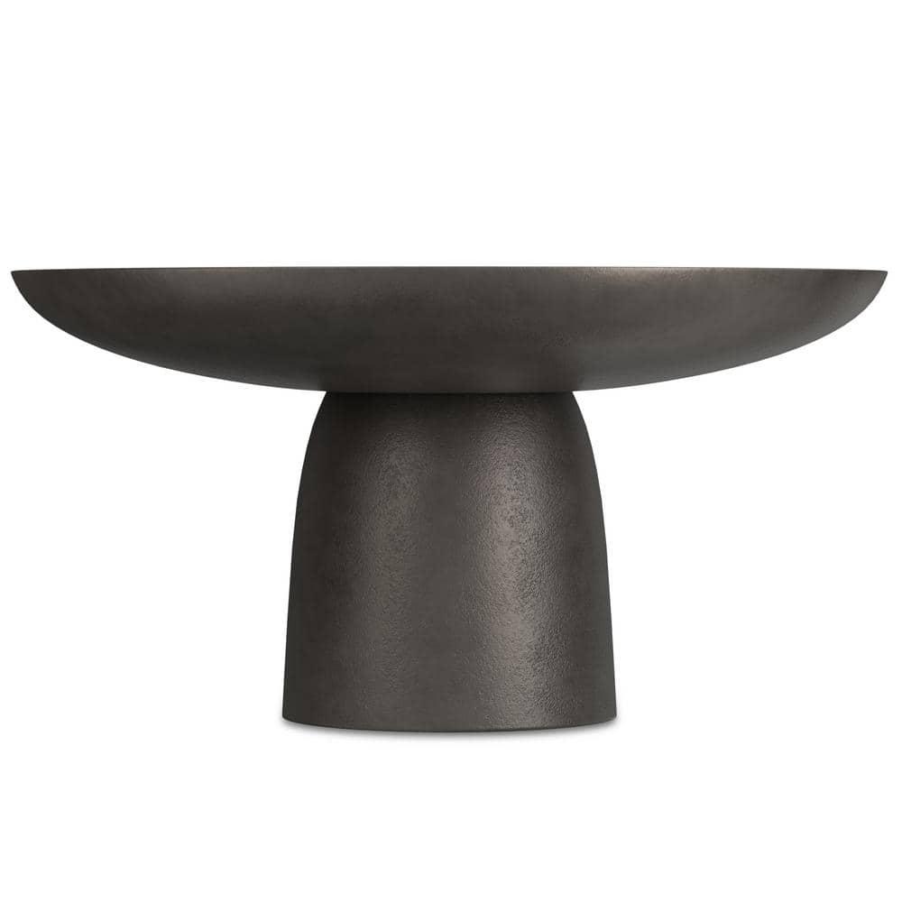 Simpli Home Alexa 30"W Cast Aluminum Mid-Century Modern Round Coffee Table with Pedestal Base, Fully Assembled
