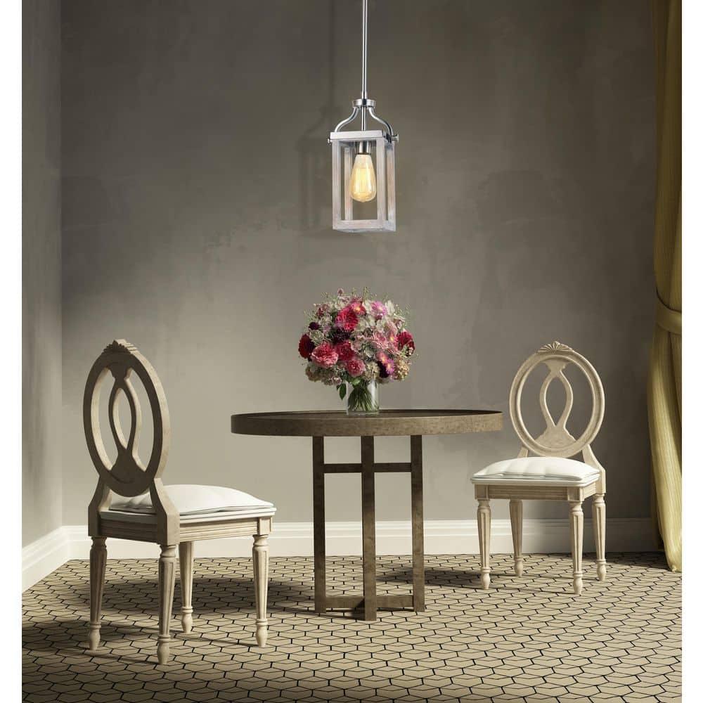 203104A-Eglo Lighting-Montrose - 1-Light Mini Pendant - Acacia Wood And Brushed Nickel