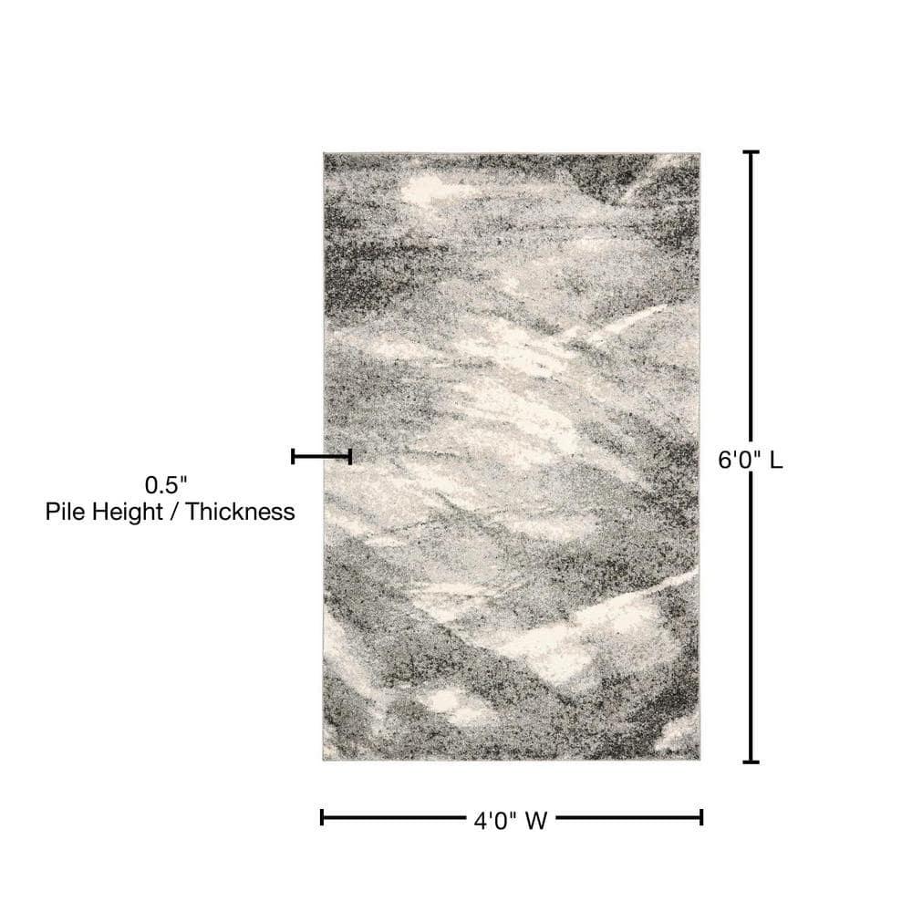Retro RET2891 Power Loomed Indoor Area Rug - Grey/Ivory - 4'x6' - Safavieh.