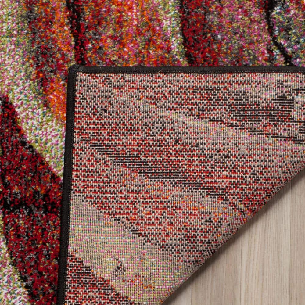 Glacier GLA126 Power Loomed Area Rug - Red/Multi - 9'x9' - Safavieh.