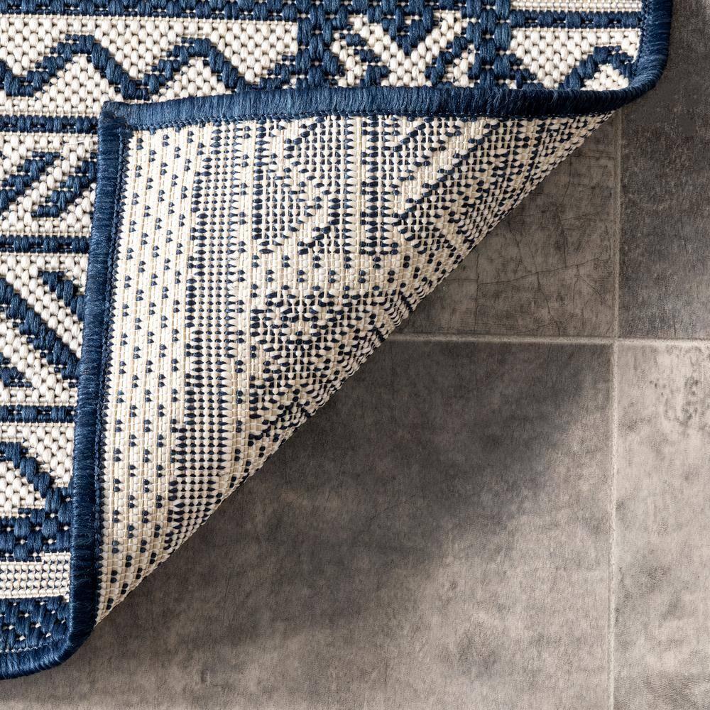 4'x6' Abbey Geometric Striped Indoor and Outdoor Area Rug Navy - nuLOOM: Low Pile, Rectangle, Polypropylene & Polyester