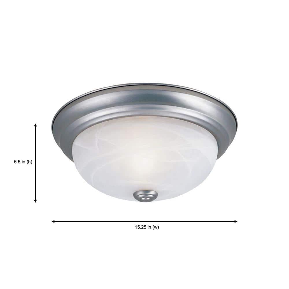 Designers Fountain 15 inch 3-Light Pewter Flush Mount Ceiling Light, 1257L-PW-AL