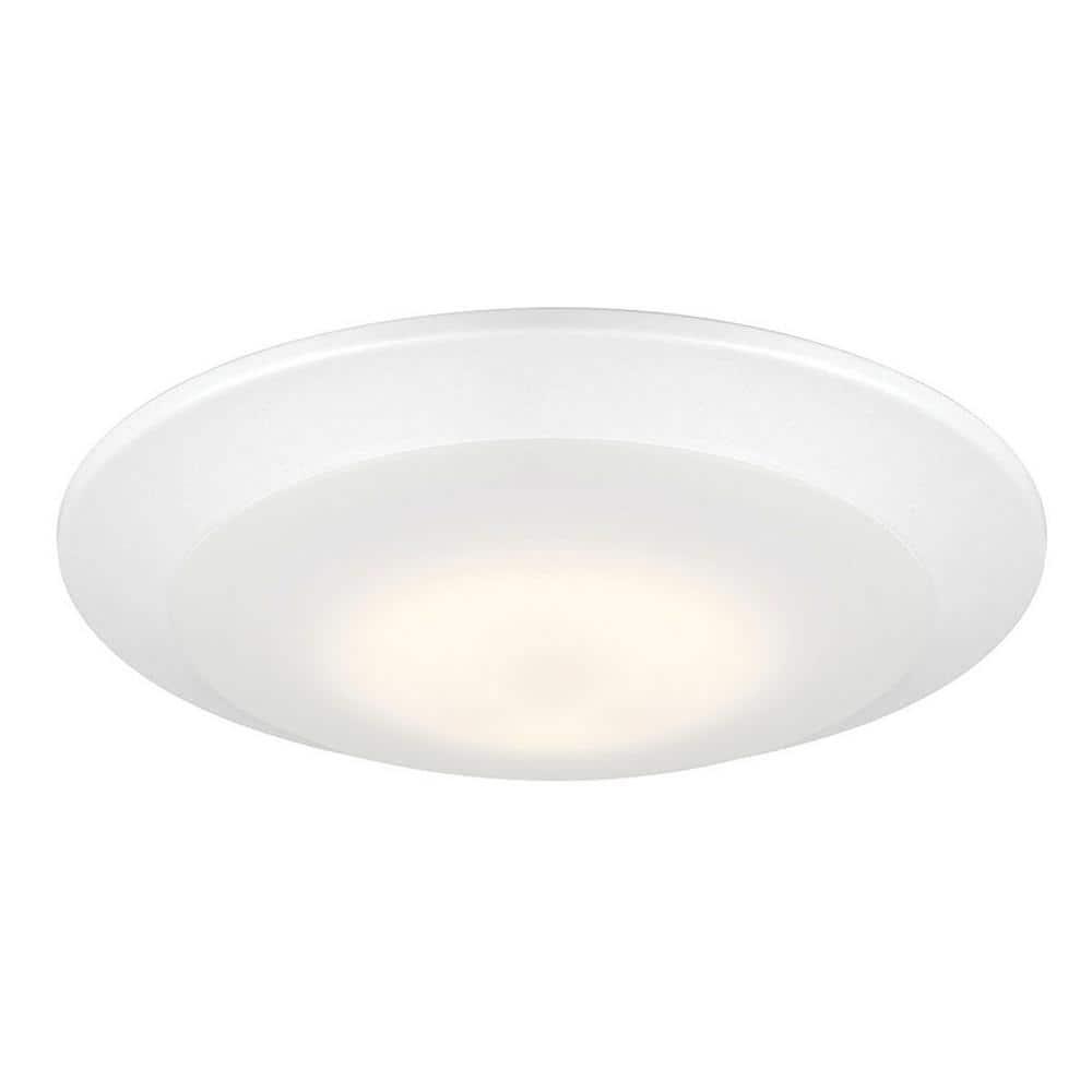 Designers Fountain LED Recessed Ceiling Lights 6 Pack, 7 inch CCT Disk Light Fixtures, Dimmable, 1000 Lumens, 3000K /4000K, White Trim, RC7WHWH8102C-6