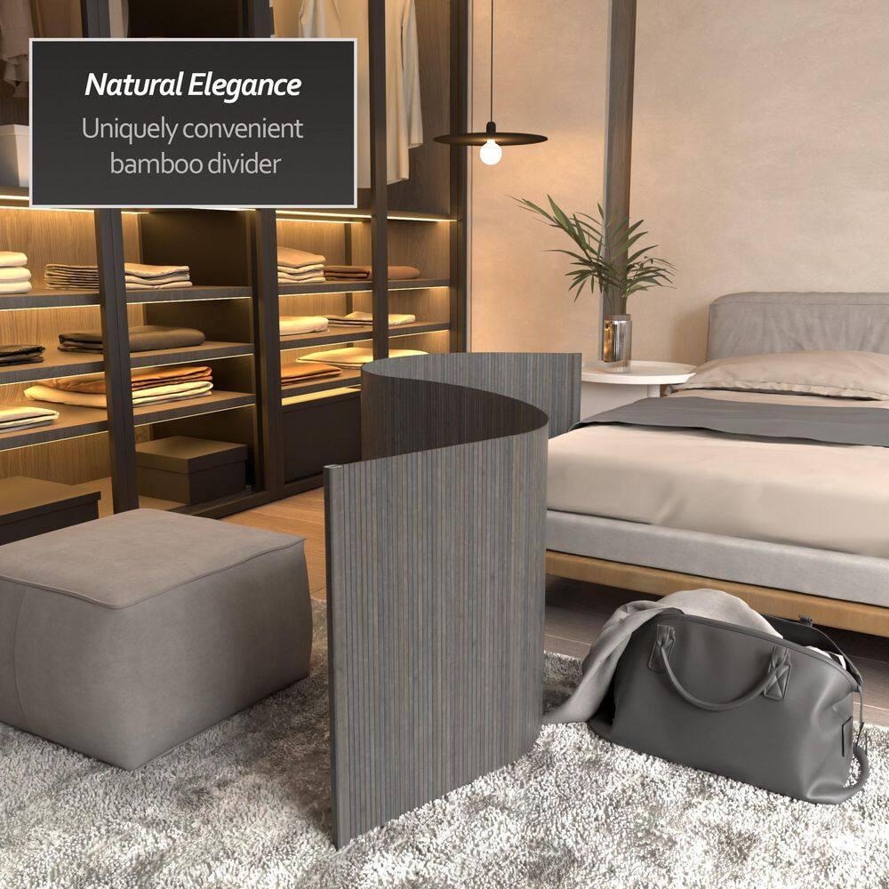 Red Lantern 2 ft. Short Bamboo Wave Screen - Grey