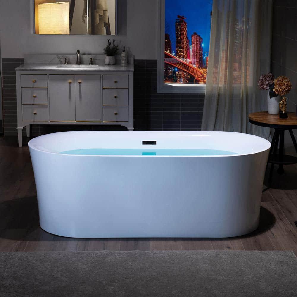Freestanding Soaking Acrylic Curved Design Bathtub