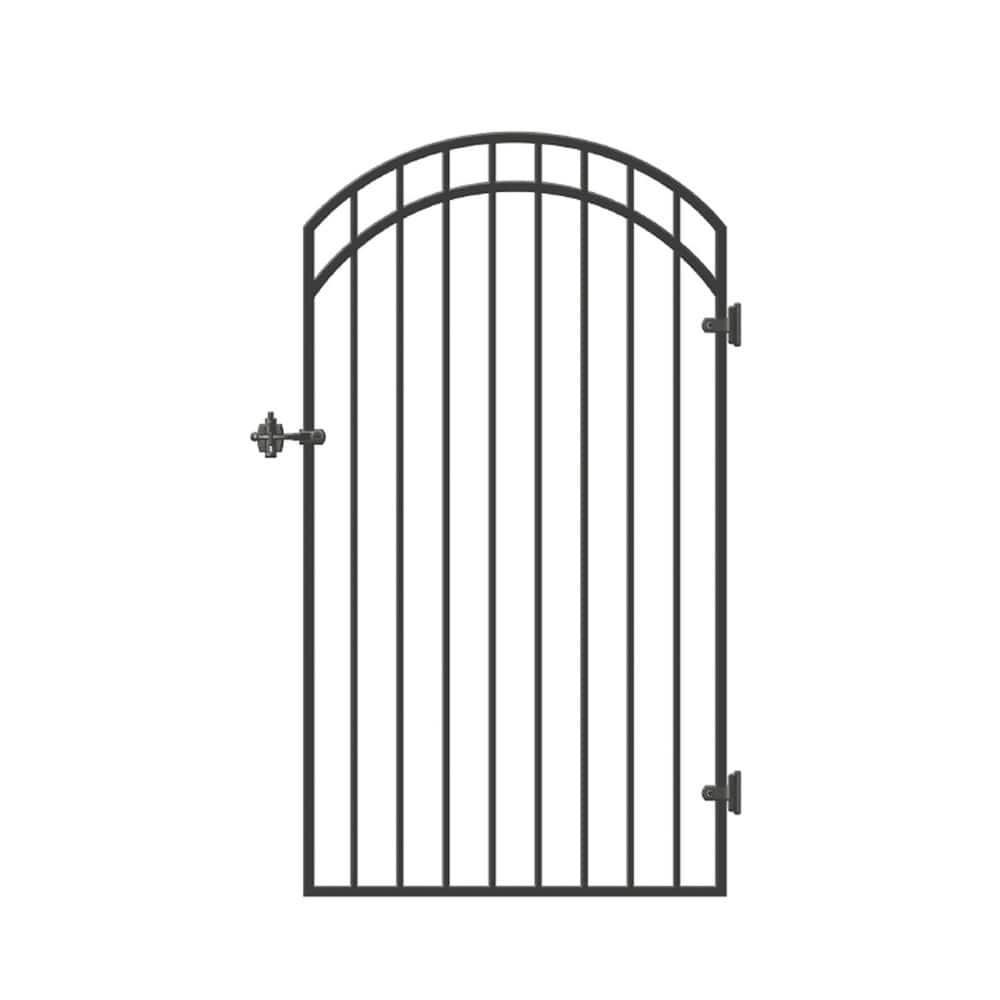 Nuvo Iron GGI0440 33" w x 68" h Garnet Ex. Rail Arched (Designed for Openings of 36" w) Gate, 33" x 68", Black 33" x 68" - Garnet Rail Arched Gate