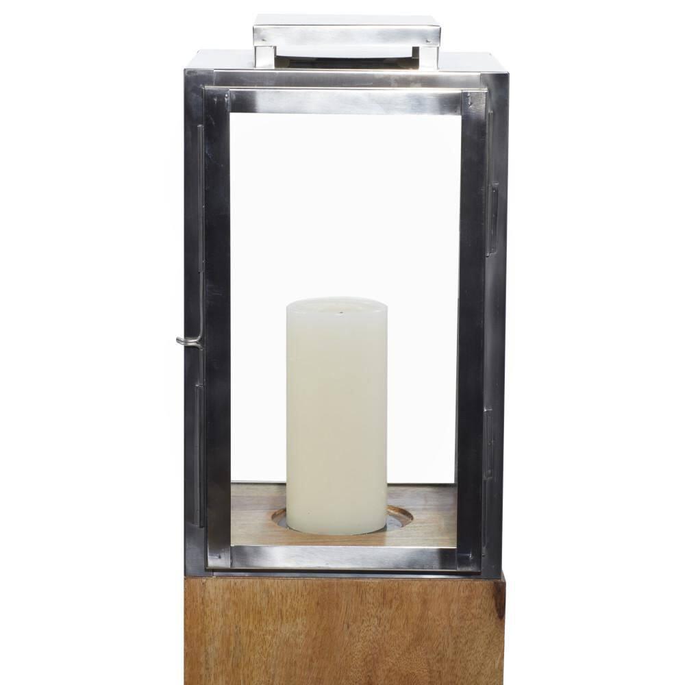 Loon Peak® Mango Wood Handmade Decorative Indoor Outdoor Brown Candle Lantern