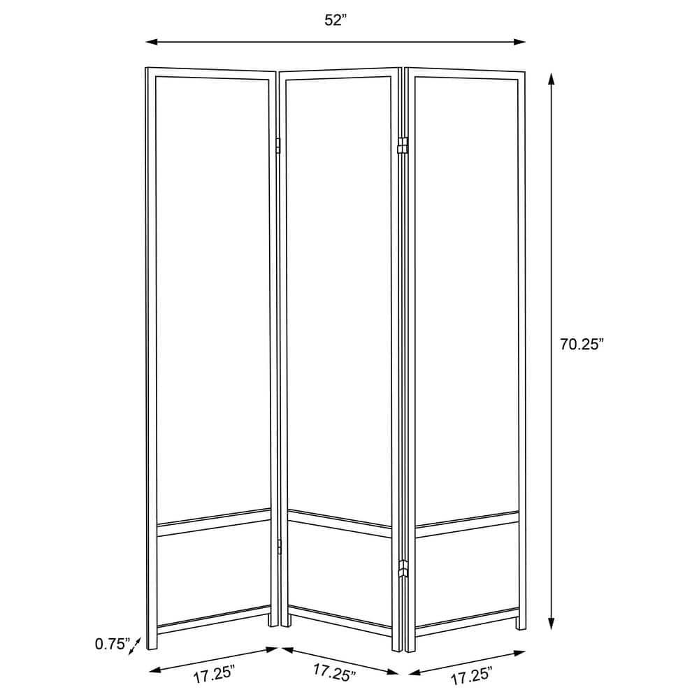 Coaster Home Furnishings Calix 3-panel Folding Floor Screen Translucent and Black