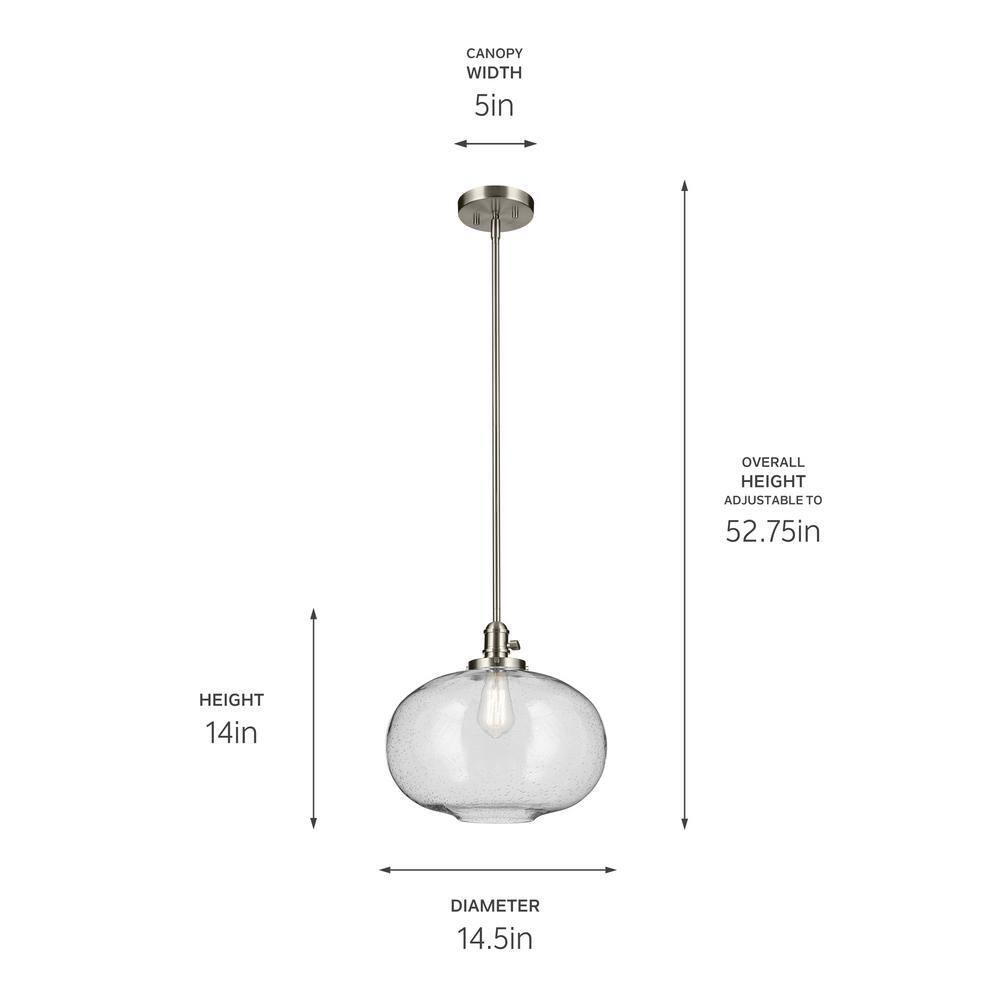 43911NI-Kichler Lighting-Avery - 1 Light Pendant-14 Inches Tall and 14.5 Inches Wide-Brushed Nickel Finish
