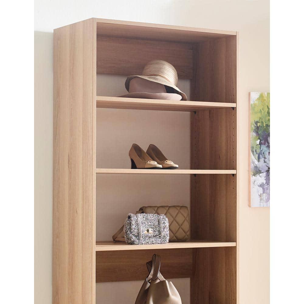 Prosper 32" Oak Wood Walk-in Closet with Five Shelves