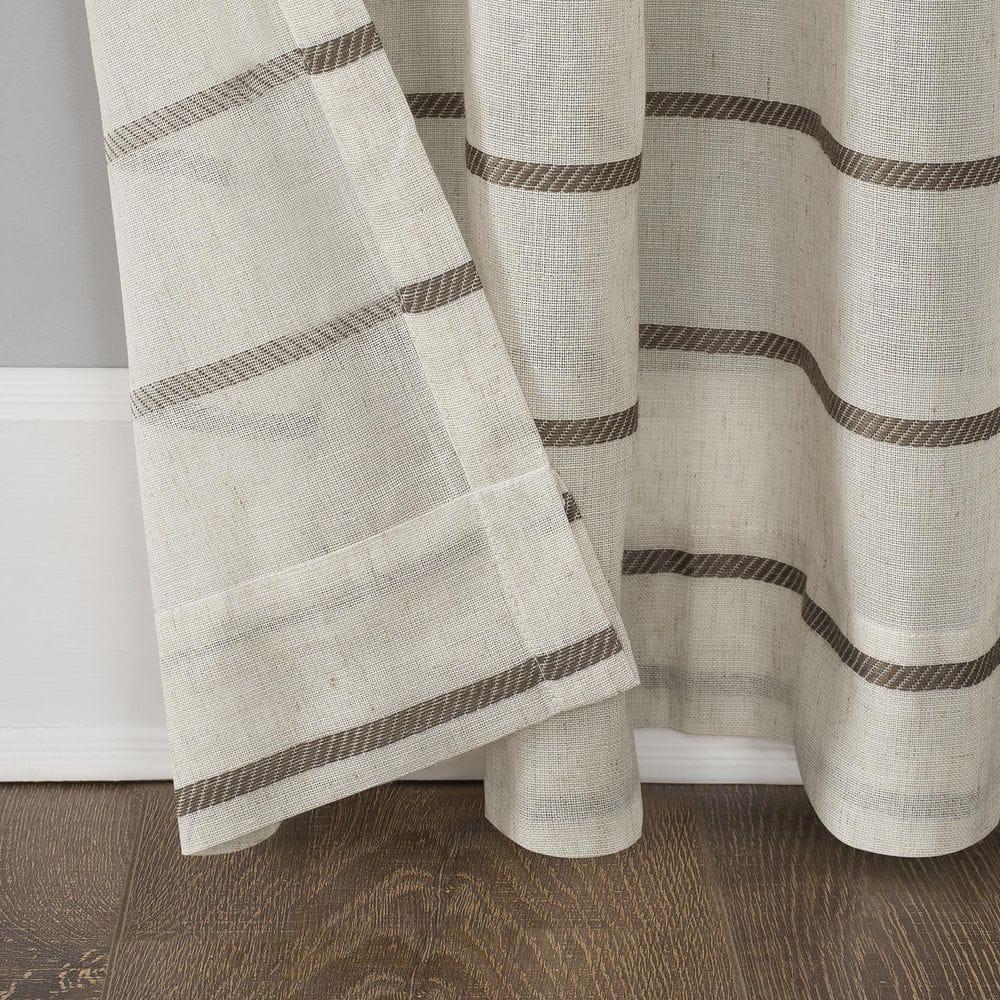 Clean Window Clean Window Aso Twill Stripe Anti-Dust Linen Blend Sheer Curtain Panel