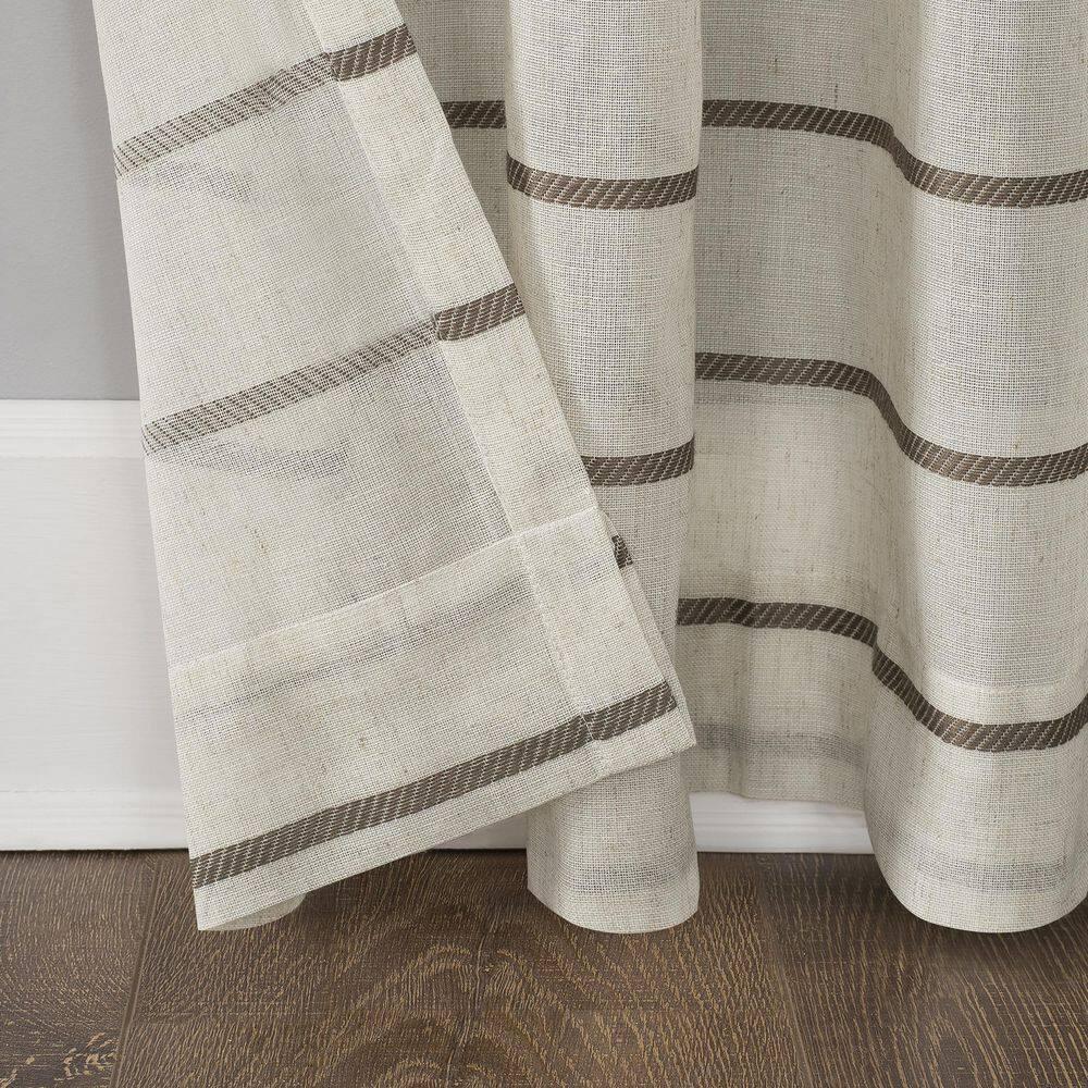 Clean Window Clean Window Aso Twill Stripe Anti-Dust Linen Blend Sheer Curtain Panel