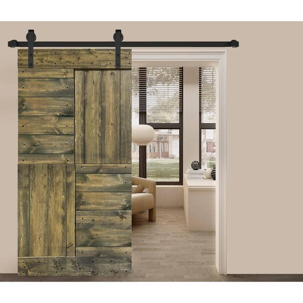 Mr. Wood Patented Product S Style Sliding Barn Door Without Installation Hardware Kit (Door Slab Only) - Assembly Required