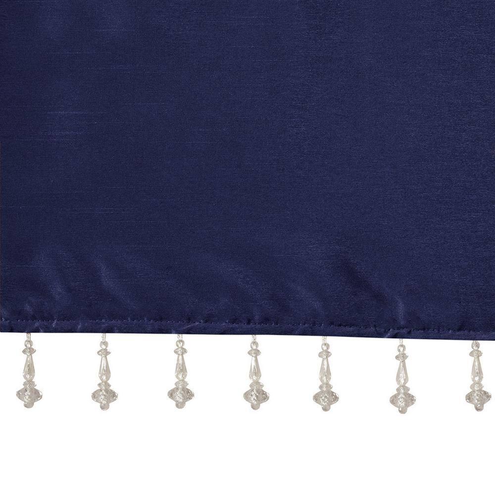 Madison Park Emilia Lightweight Faux Silk Single Valance with Beads