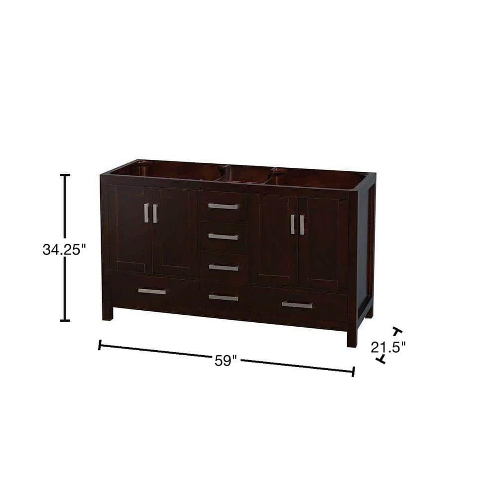 Wyndham Collection Sheffield 59" Freestanding Double Vanity Base Only