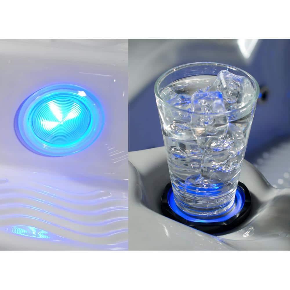 Aqualife® by Strong Spas® Grand Banks™ 5-Person 81-Jet Acrylic Lounger Hot Tub Spa, Stainless Steel Heater and Ozonator, Multi Color LED Lighting, Insulated Cover Included