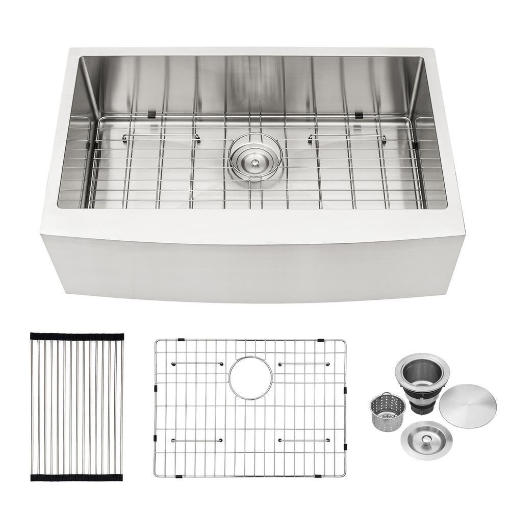 24'' L Farmhouse / Apron Single Bowl Stainless Steel Kitchen Sink